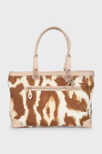 Textile tote with logo print