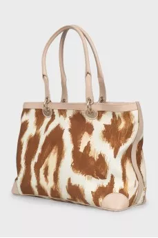 Textile tote with logo print