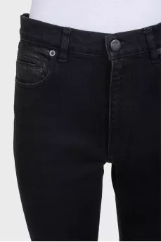 Black mid-rise skinny jeans