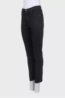 Black mid-rise skinny jeans