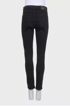 Black mid-rise skinny jeans