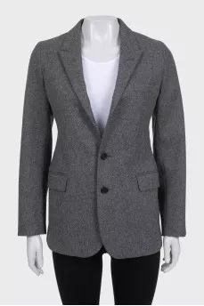 Straight buttoned wool jacket