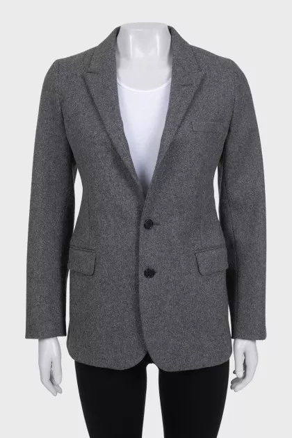 Straight buttoned wool jacket