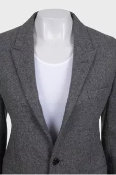 Straight buttoned wool jacket