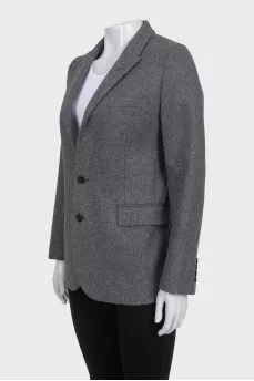 Straight buttoned wool jacket