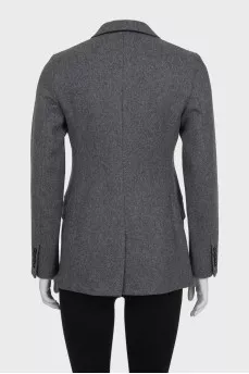 Straight buttoned wool jacket
