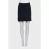 Wrap-around wool mini skirt