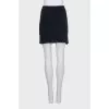Wrap-around wool mini skirt