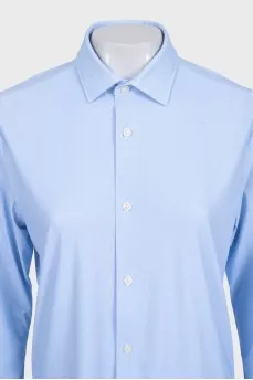 Men's light blue straight-fit button-down shirt