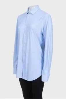 Men's light blue straight-fit button-down shirt