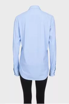Men's light blue straight-fit button-down shirt