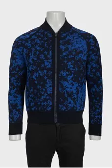 Men's reversible zippered cardigan