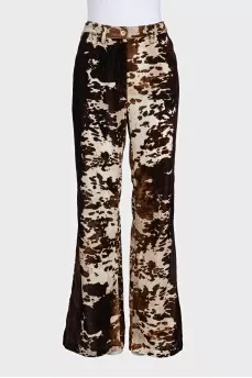 Straight-leg trousers in animal print