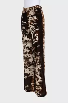 Straight-leg trousers in animal print