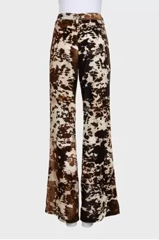 Straight-leg trousers in animal print