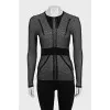Fitted long sleeve top with a round neckline