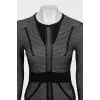 Fitted long sleeve top with a round neckline