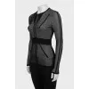 Fitted long sleeve top with a round neckline