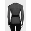 Fitted long sleeve top with a round neckline