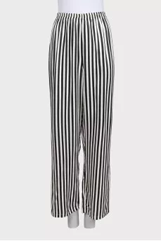 Black and white striped pants and shirt suit