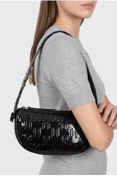 Black Дko-leather bag with embossed print