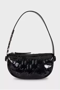 Black Дko-leather bag with embossed print