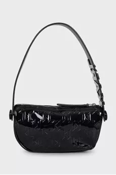 Black Дko-leather bag with embossed print