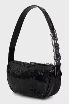 Black Дko-leather bag with embossed print