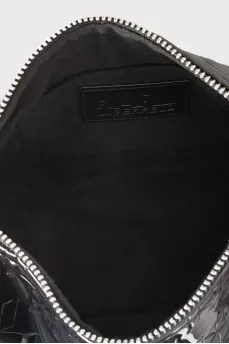 Black Дko-leather bag with embossed print