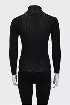 Black fitted turtleneck with signature logo