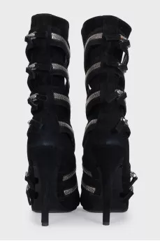Замшевые ботильоны by Giuseppe Zanotti x Balmain