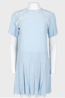 Silk lace inserts dress