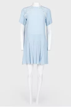 Silk lace inserts dress