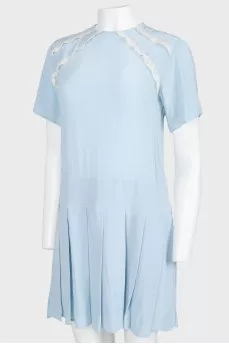 Silk lace inserts dress