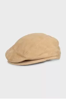 Замшевое бежевое кепи