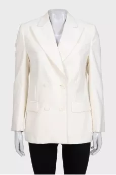 White double-breasted jacket