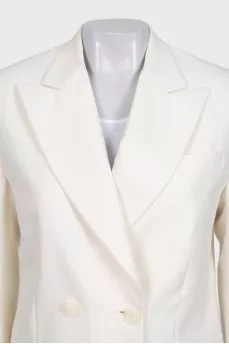 White double-breasted jacket