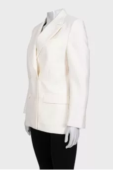 White double-breasted jacket