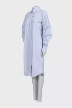 Blue striped shirt dress