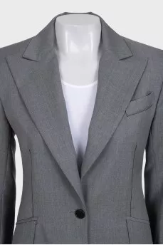 Gray straight-cut wool jacket