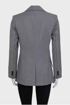 Gray straight-cut wool jacket