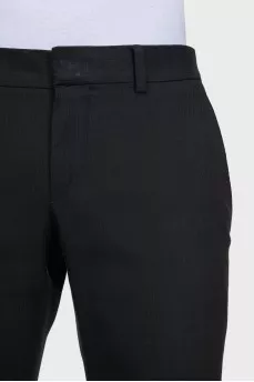 Men's black straight-leg trousers with pockets