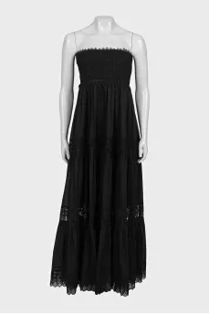 Black sundress with lace inserts