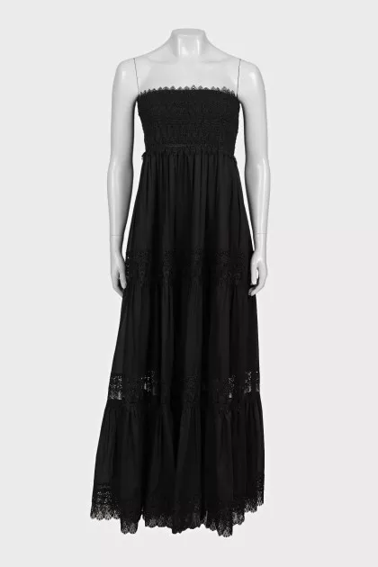 Black sundress with lace inserts
