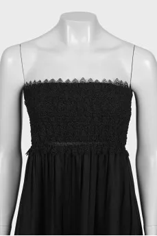 Black sundress with lace inserts