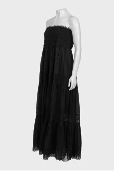 Black sundress with lace inserts