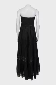 Black sundress with lace inserts