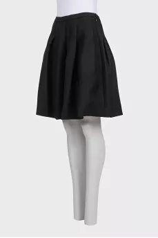 A full skirt made of wool and silk