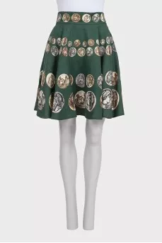 Flared printed skirt