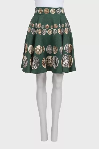 Flared printed skirt